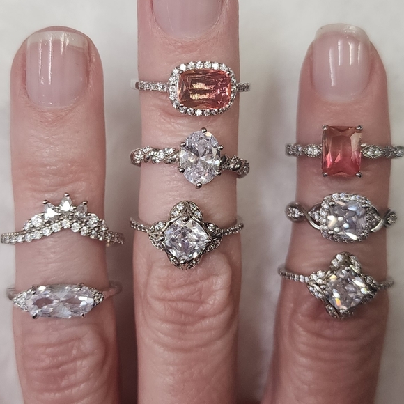 Charmed Aroma set of 8 silver rings, size 5-7 - Picture 1 of 9